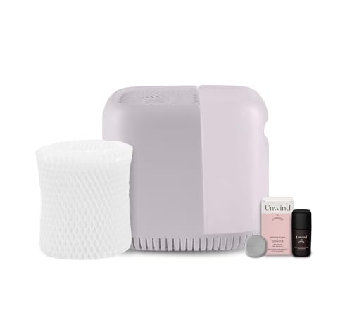 Image of Canopy Bedside Humidifier - 36 HR Run Time, 2.5L Capacity - Help Alleviate Symptoms of Allergies, Flu, Cold, Dry Skin Includes Humidifier, Unwind Aroma, Filter, Power Cord & Adapter - Lavender