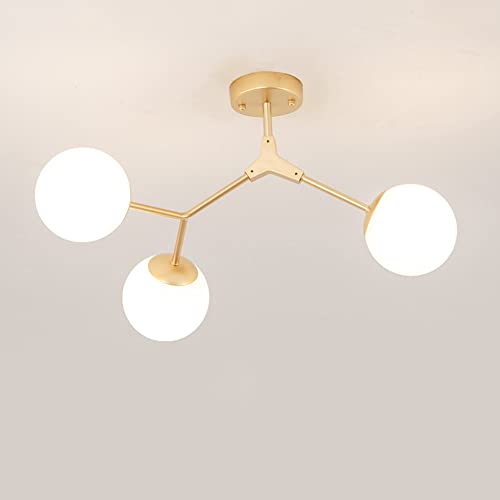 Lustre du milieu du siècle et suspension scandinave dorée E27 pour salle à manger