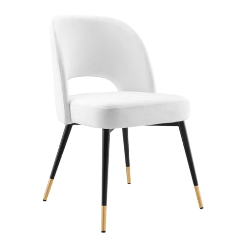 Modway Rouse Performance Velvet Dining Side Chair in White by Modway - Used condition - CA$76.24