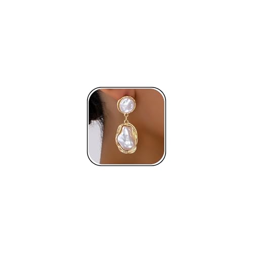 Baroque Pearl Earrings for Women Large Statement Bridal Wedding Jewelry