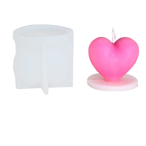 Diy 3D Heart Shaped Candle Molds For Candle Making - Food Grade - Love Heart With Base Silicone Candle Making Molds, Heart Epoxy Resin Molds For Candles,Soap, Chocolate, Diy Crafts Decorations (A) #TOP3