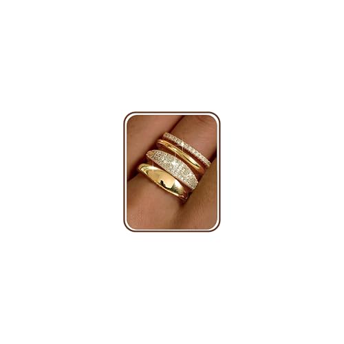 Chriscoco Bague Femme Plaqué Or 14K - Alliance Fiançailles Zircone