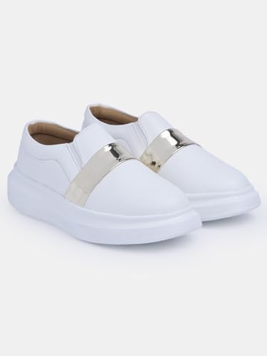 Image of Longwalk White Sneakers for Women & Girls | Trendy & Lightweight Casual Shoes