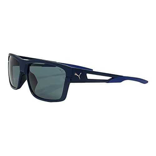 Image of PUMA Men's PU0327S-003 60 Injection Sunglasses, Blue-Blue, Blue-blue-blue, 60
