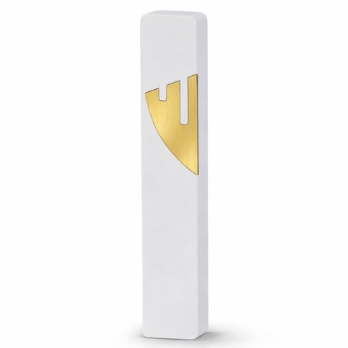 Mezuzah Case – Shin-Shaped Design Black Aluminum, up to 6