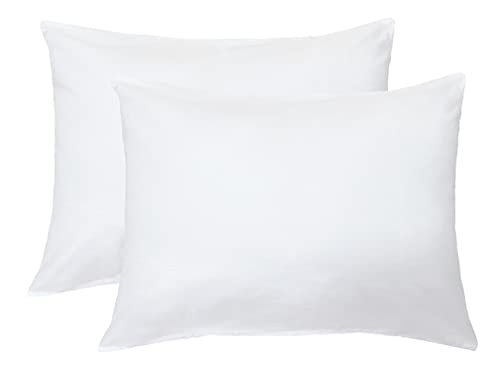 Image of Soft Pillow Covers 21 x 32 Inches - 100% Egyptian Cotton 400 Thread Count Set of 2 Pillow Cover Set Envelope Closure Hotel Quality Pillowcase - White