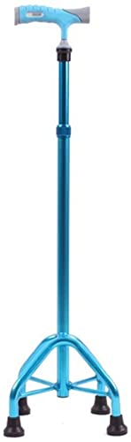 Walking Stick Sturdy Portable Elderly Non-Slip Four Feet Cane Telescopic Height Adjustable Walker Long Handle Aluminum Alloy Crutch,Copper-A