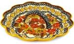 Polmedia Polish Pottery Egg Plate UNIKAT - Autumn Glow Pattern Handmade in Boleslawiec Poland + Certificate of Authenticity