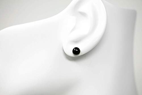Salish Sea Inspirations Black Onyx Titanium Hypoallergenic Stud Earrings (Medium 6Mm) #TOP1