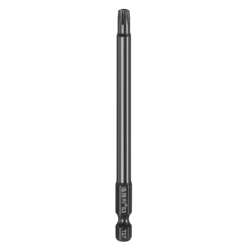 Image of sourcing map T27 Security Torx Head Screwdriver Bit 1/4" Hex Shank 4" (100mm) Long Magnetic Tamper Proof 6 Point Star Screw Driver Drill Bit S3 Steel Mirror Polished Power Tool with Hole