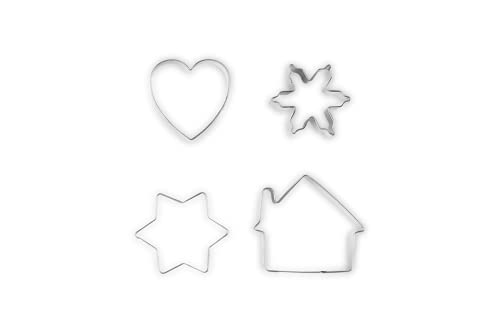 Conjunto 4 Peças Cortador Biscoito Sortido Glacê, Aço Inox, Brinox