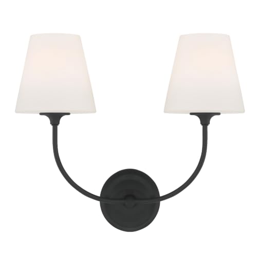 Image of Crystorama Libby Langdon Sylvan 2 Light Black Forged Bathroom Vanity