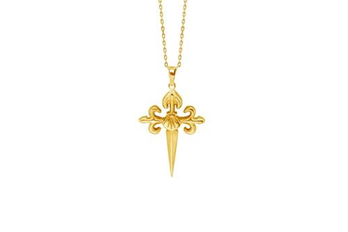 Pendentif croix et coquillage Saint-Jacques en plaqué or pour vos tenues d'été