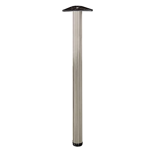 Pied de table robuste en acier Amig 870x60mm chrome mat - 2