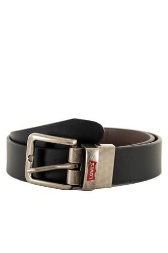 Levi's Kids Unisex Lan Vendbart læderbælte 9a6896 Belt, Schwarz, S EU