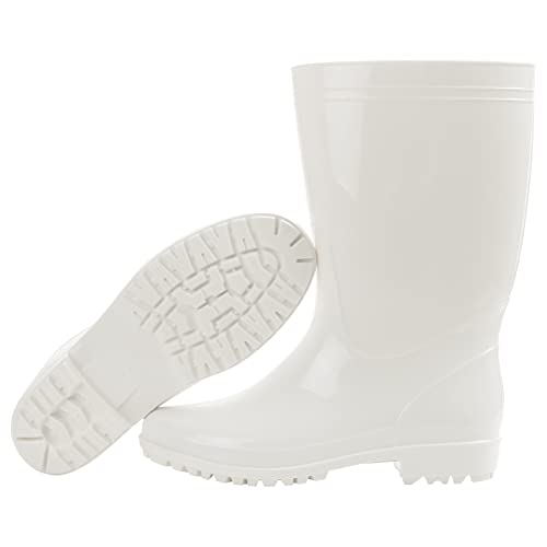 Comwarm Men's Mid-calf Rain Boots Waterproof Anti-Slip Black PVC Adult Outdoor Work Rubber Boots2