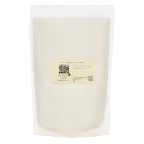 OliveNation Soft Serve Yogurt Mix, Vanilla - Fat Free Vanilla Flavor Frozen Yogurt Mix For Home & Commercial Soft Serve Ice Cream Machines, Frozen Desserts, Milkshakes, Floats, Beverages (16.00oz)