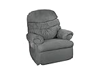 Poltrona do Papai Reclinável Revestimento Aveludado em Suede Cinza Barão Casa Imperial