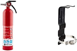 First Alert HOME1 Rechargeable Standard Home Fire Extinguisher UL A:10-B:C, Red & First Alert BRACKET2 Mounting Bracket for 2LB for Fire Extinguishers