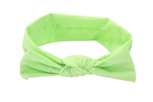 Koolgil Baby Girl's Newborn Baby Bowknot Soft Cotton Headband Toddler Hairband (Light Green, One Size)