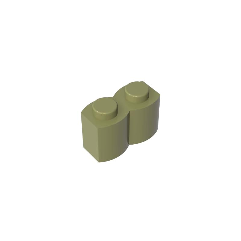 Gobricks 30136 Basic Bricks Brick Special 1x2 Palisade [aka Log] 50 Pieces GDS-749 Compatible with Lego Building Blocks Color:Olive Green — image 1