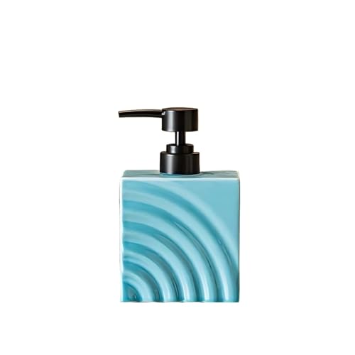 Distributeur de savon en céramique bleue chic pour hôtel et maison