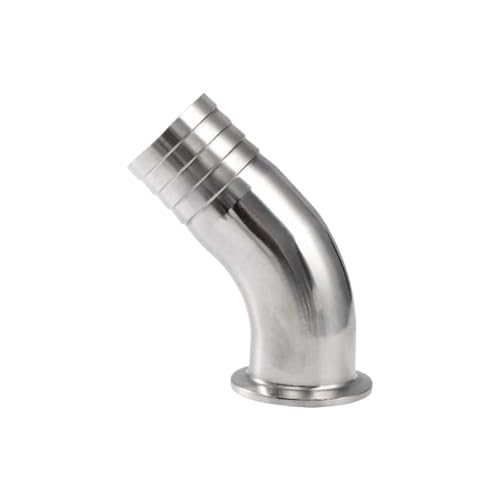 Codo tri clamp 45 grados de acero SUS304 para conectar mangueras de 12.7mm en destilación 2