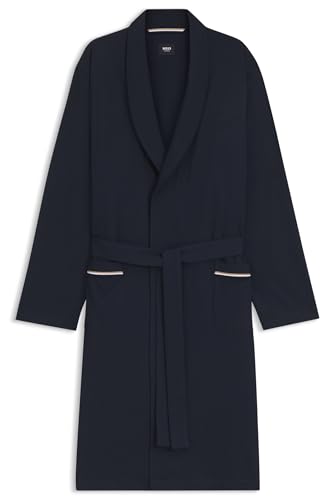 BOSS Bata de estar para hombre, azul oscuro, L