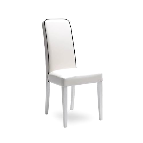 Mondo Viro 4pcs Chaise de salle à manger rembourrée Anita moderne en simili cuir Stones cm 46x59 99h (Blanc)