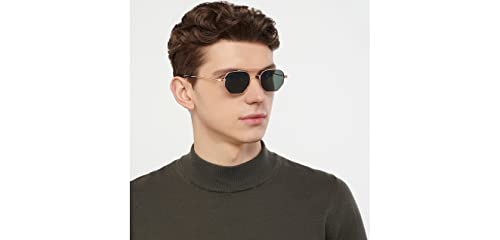 Vincent Chase By Lenskart | Gold Green Full Rim Hexagonal Branded Latest and Stylish Sunglasses | Polarized and 100% UV Protected | Men & Women |... - Image 6