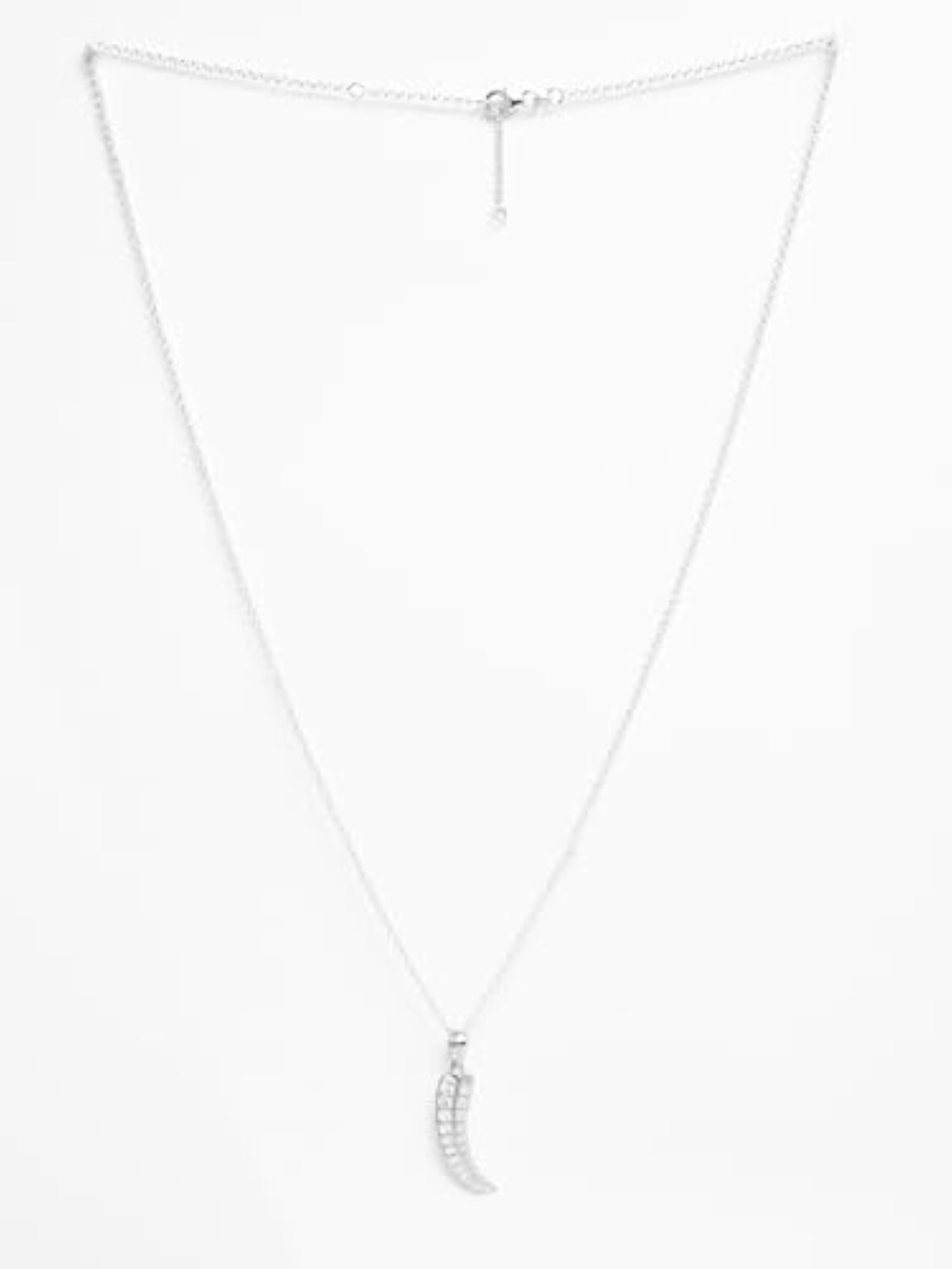 Men's Platinum Plated 925 Sterling Silver Katar Pendant Necklace