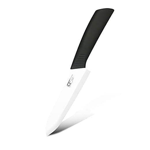 EUROXANTY Cuchillo con Hoja cerámica | Cerámica de Zirconia | Hoja extra Afilada | Resistente a la abrasión | Mango ergonómico | Corte preciso | 20 cm | (Negro 27 cm)