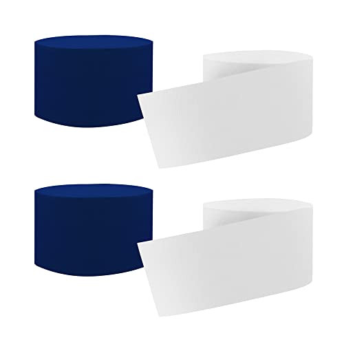 1St Choice Crepe Paper Streamers, 2 Roll S Each Color Party Streamer Decorations Wedding Decoration Streamers Party Streamer Festival Party Decorations, Each 70.5 Feet Long (White And Navy Blue) #TOP17