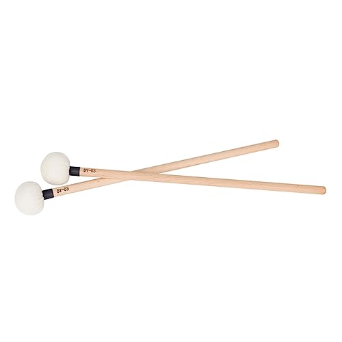 Baquetas de percusión con mango de madera y cabeza de fieltro, 2 piezas miniatura 1