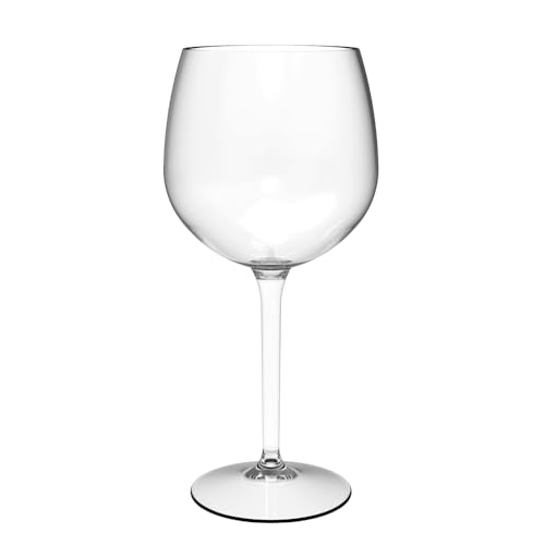 Doimoflair Bicchiere Ballon Gin Tonic o Vino in Plastica Infrangibile calice per Cocktail Trasparente 62 cl Set da 2 pezzi