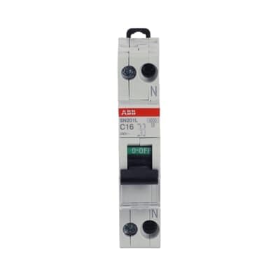 ABB Interruptor automático magnetotérmico 1P+N 4,5 Ka Curva C 1 módulo DIN SN201LC16 (16 amperios)
