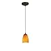 Sherry - Integrated (SSL) LED Cord Pendant - Oil Rubbed Bronze Finish - Amber Glass Shade