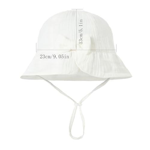 Baby Solid Color Cotton Bow Sun Hat Basin Hat 0 12 Months Men Shade Hat Large3