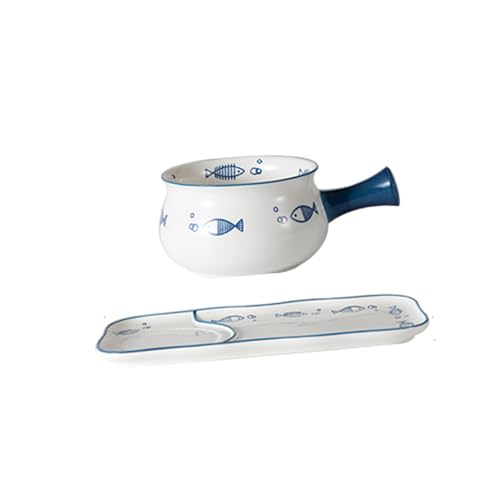 Alipis plat en céramique Plaque bol de fruits assiettes plats de service couverts de table assiette de salade assiette motif poisson vaisselle de ménage