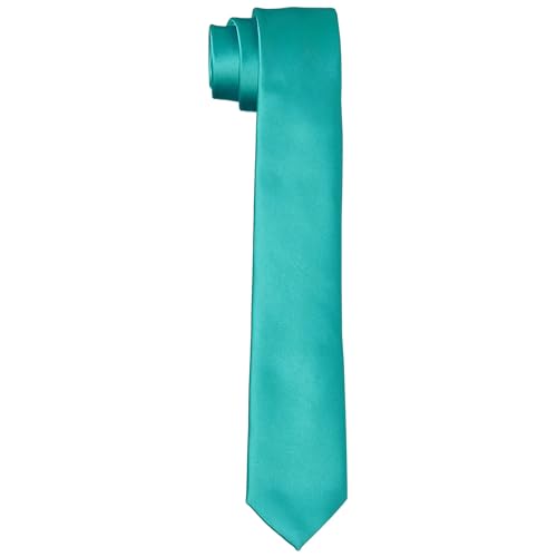 DonDon Cravates pour hommes, faites à la main, look soie 6 cm - Turquoise