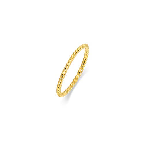 SISGEM 14K Real Gold Twist Band for Women Yellow Gold Rope Wedding Ring Anniversary Bride Wedding Jewelry Gifts for Her,Size 5-11