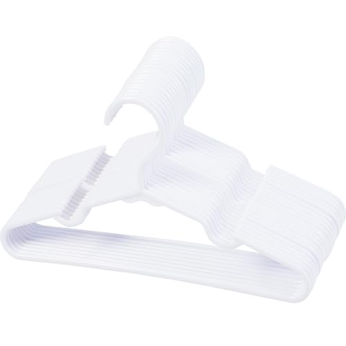 Image of VIIBASE 20-Piece White Baby Nursery Closet Hangers, Non-Slip Laundry Infant Pant Hanger for Newborn Clothes Gift, Ultra-Thin Plastic Hanger for Girl Boy Toddler