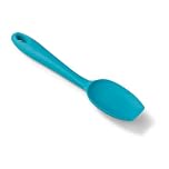 Zeal Silicone Spatula Spoon, Non-stick Flat-ended Cooking Spoon Spatula for Scraping, Scooping and Stirring – Odour and Stain Resistant, 20cm, Aqua Blue