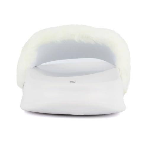 Juicy Couture Women's Fashionable Faux Fur Slide Sandals, Cozy Slip-On with EVA Sole for Indoor & Outdoor Slip-On3