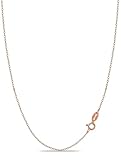 KEZEF Rose Gold over Sterling Silver 1.3 mm Cable Chain for Women or Men - 925 Silver Italian Necklace Chain - Hypoallergenic and Tarnish Resistant - 16 Inches | 40 cm
