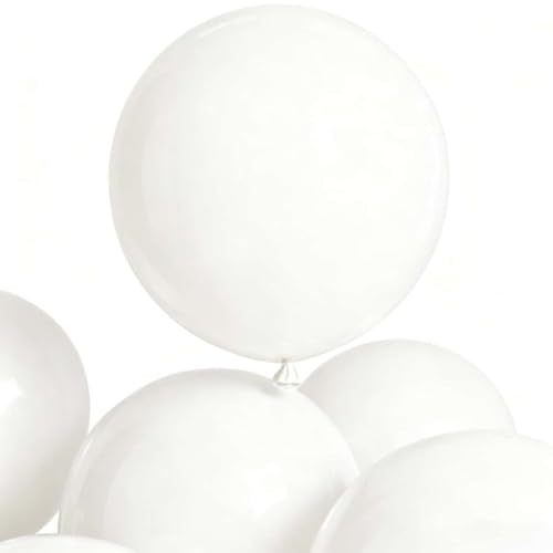 Image of 30 Pack White Balloons 36 Inch White Latex Large Balloon Bulk for Birthdays, Baby Showers, Weddings, Party Decorations