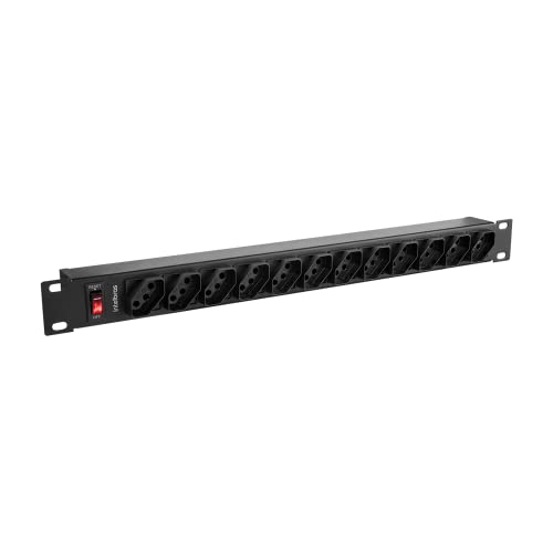Protetor Eletrônico com 12 Tomadas para Rack EPR 212+ Preto Intelbras