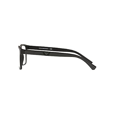 Emporio Armani Mens EA4115 Rectangular Eyewear Frames With Two Interchangeable Sun Clip-ons