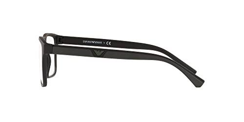Emporio Armani Men's Ea4115 Prescription Eyewear Frames with Two Interchangeable Sun Clip-ons Rectangular