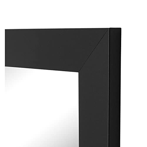 Hitchcock Butterfield 15.75" X 33.75" Rectangle Monaco Modern Matte Black Bathroom Mirror, Vanity Mirror, Wall Mirror, Accent Mirror, Decorative Mirror #TOP6